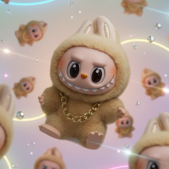 LABUBU - Gold Tone Cuban Link Chain Necklace - Small - POPMART - Labubu Jewelry - Picture 4 of 5